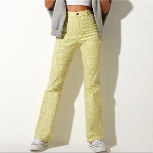 Motel Rocks Green Geometric Print Zoven Pants